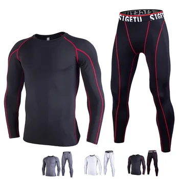 

2019 Top Quality New Thermal Underwear Men Underwear Sets Compression Fleece Sweat Quick Drying Thermo Underwear Male Clothing