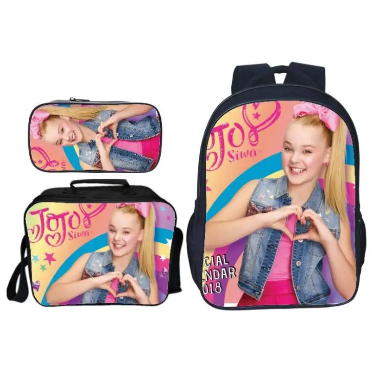 

3Pcs/Set Hot Pop Star Jojo Siwa Backpack School Bags for Teenage Girls Daily Backpack Kids Book Bags Casual Travel Shoulder Bags