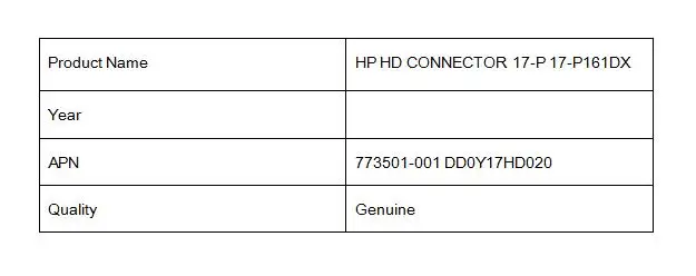 1 лот/10 шт. Новые оригинальные для hp HD разъем 17-P 17-P161DX 773501-001 DD0Y17HD020