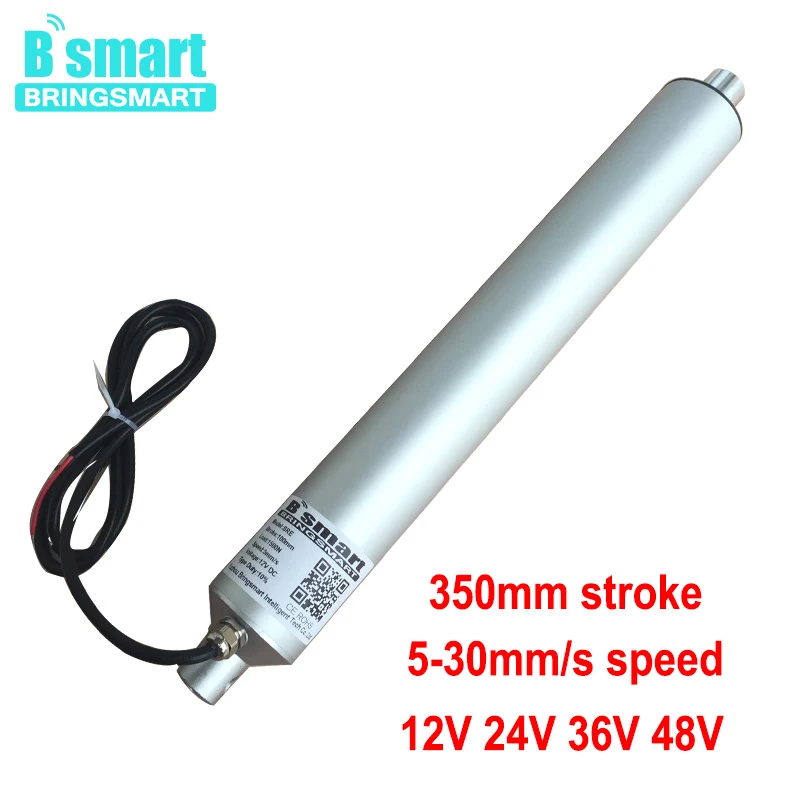 

Bringsmart SRE 350mm Stroke DC Linear Actuator 100-1500N Electric Motor Accessories Straight Push Rod 12-48V Window Opener