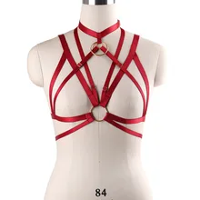 Женские тела жгут шеи портупея в стиле готик-панк бюстгальтер Harajuku рейв фетиш одежда сексуальное нижнее белье для бондажа портупея бюстгальтер