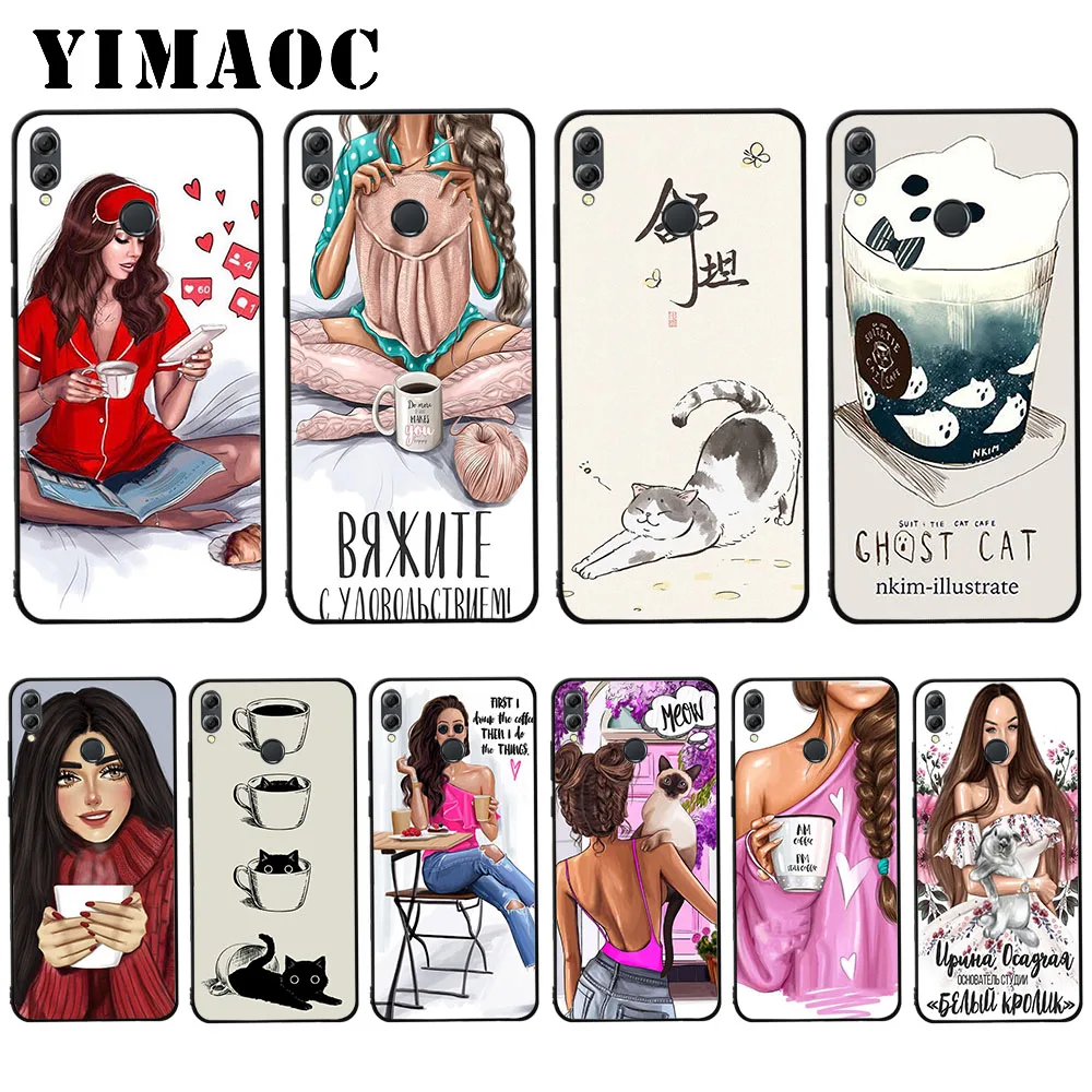 YIMAOC мягкий чехол для девочек и кошек huawei Y5 Y6 Y7 Prime Y9 mate 10 20 Lite Pro Nova 2i 3 3i 4 |