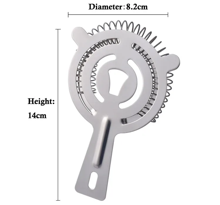 Size of Cocktail Shaker Bar Ice Strainer Filte