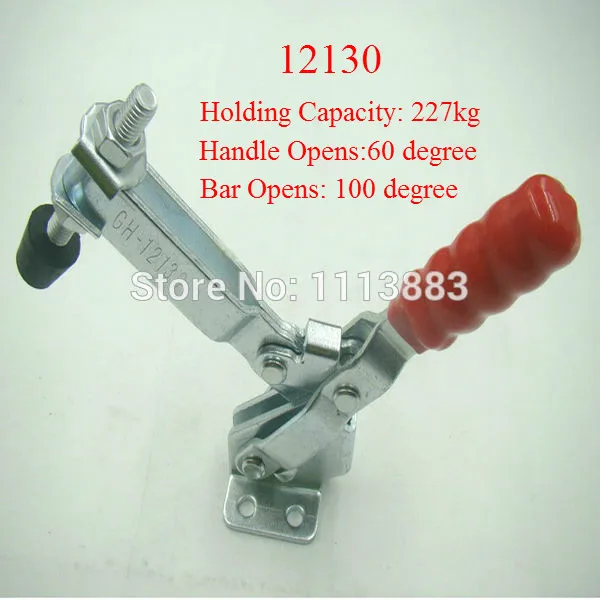 

5PCS 227KG 500LBS U Shape Bar Flanged Base Straight Handle Vertical Type Toggle Clamp 12130