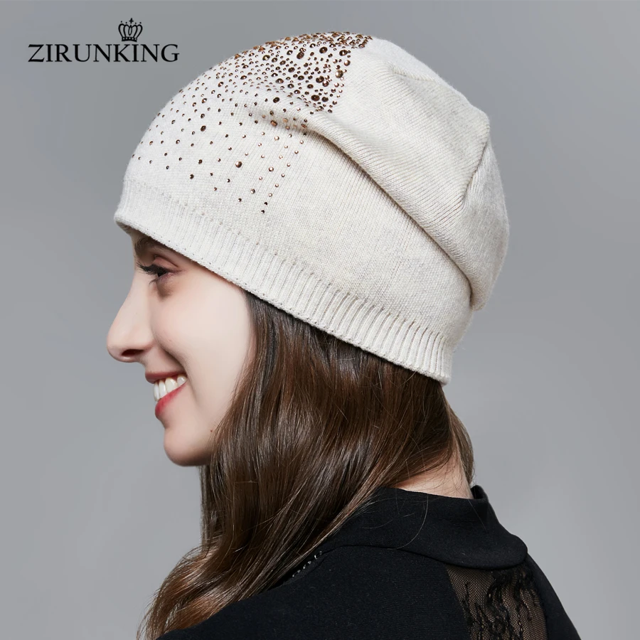 ZIRUNKING Новая женская вязаная шапка модная Женская Осенняя теплая Повседневная