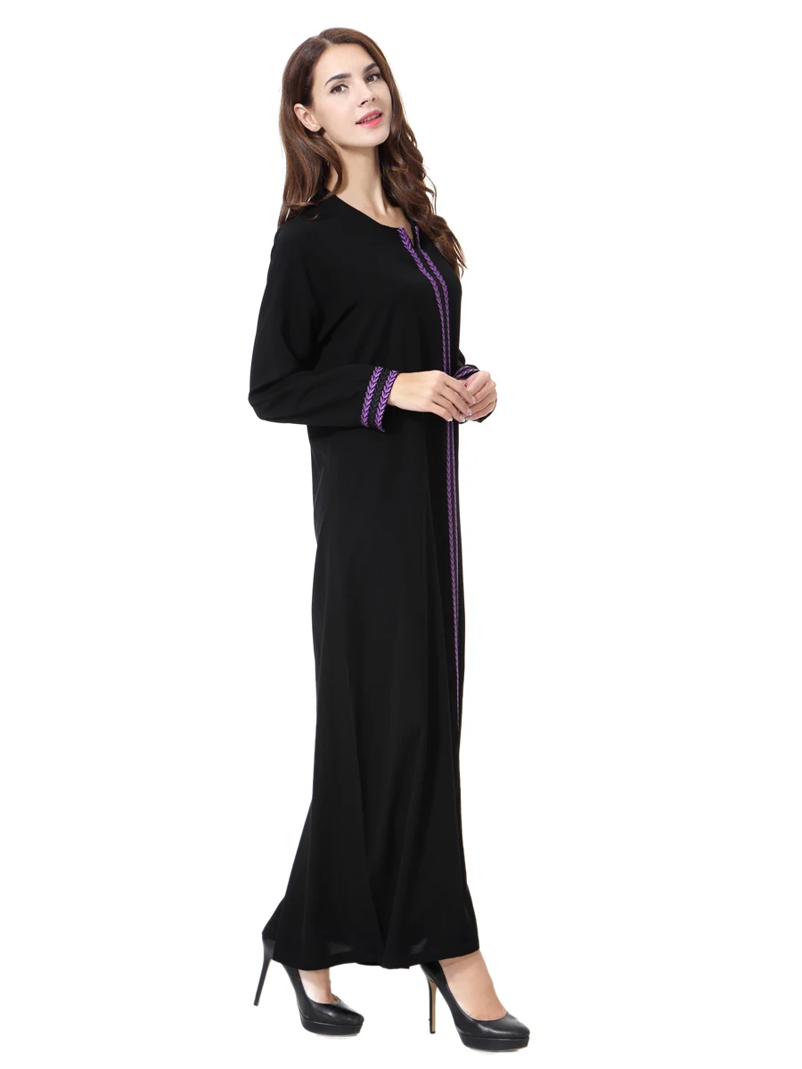 Abaya Дубай женское мусульманское платье с круглым вырезом и длинным рукавом плюс размер 4XL марокканский кафтан Jubah Исламская одежда арабисш Kleding