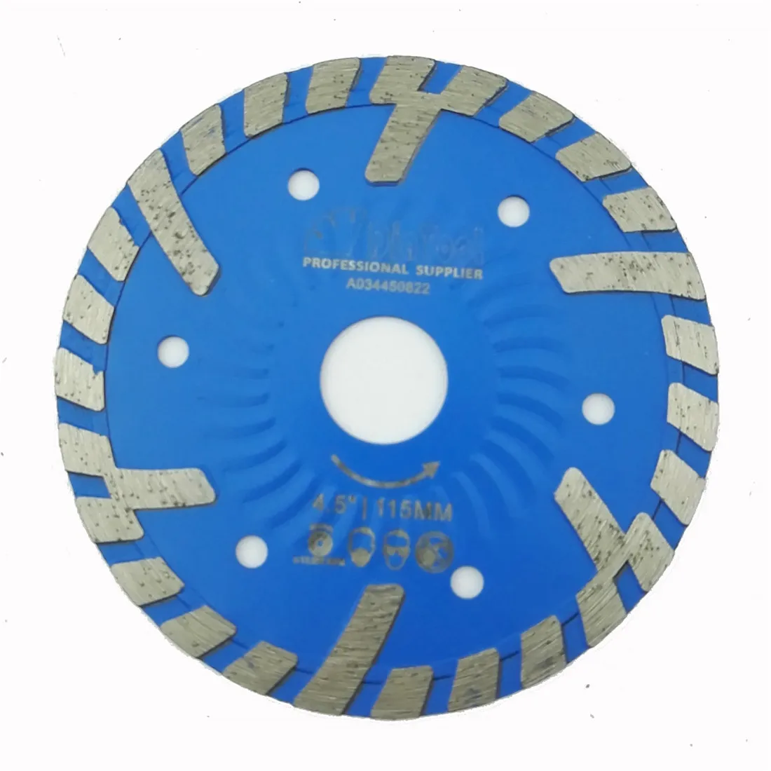 

DIATOOL 115mm Hot pressed Diamond turbo Blade with Slant protection teeth 4.5" Diamond Saw Blades concrete brick tile granite