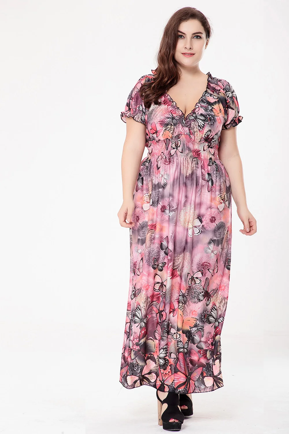 Clobee robe femme ete, большие размеры, 6XL, женское длинное платье с принтом, украинский длинный кардиган большого размера, платья vestidos, сексуальное пляжное летнее платье