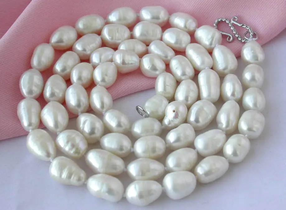 

Free shipping >>>>>>z2175 32" 11mm white baroque fw pearl necklace