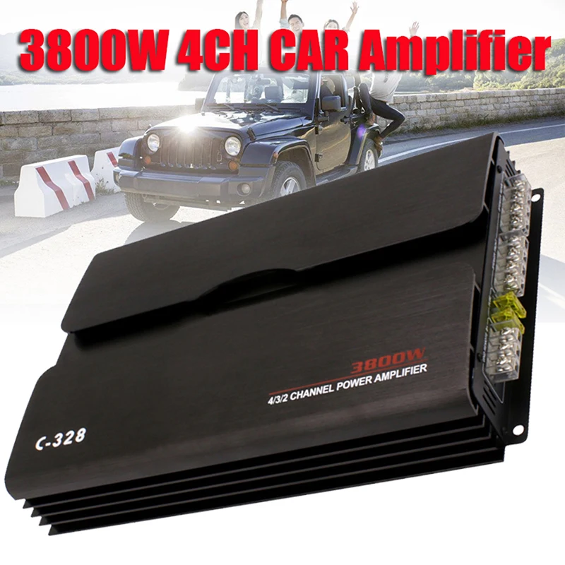 

3800W 4 Channel Car Amplifier Audio 2018 Car Subwoofer Amplificador Amplifier Bluetooth Car Sound Stereo Amplifiers Speaker