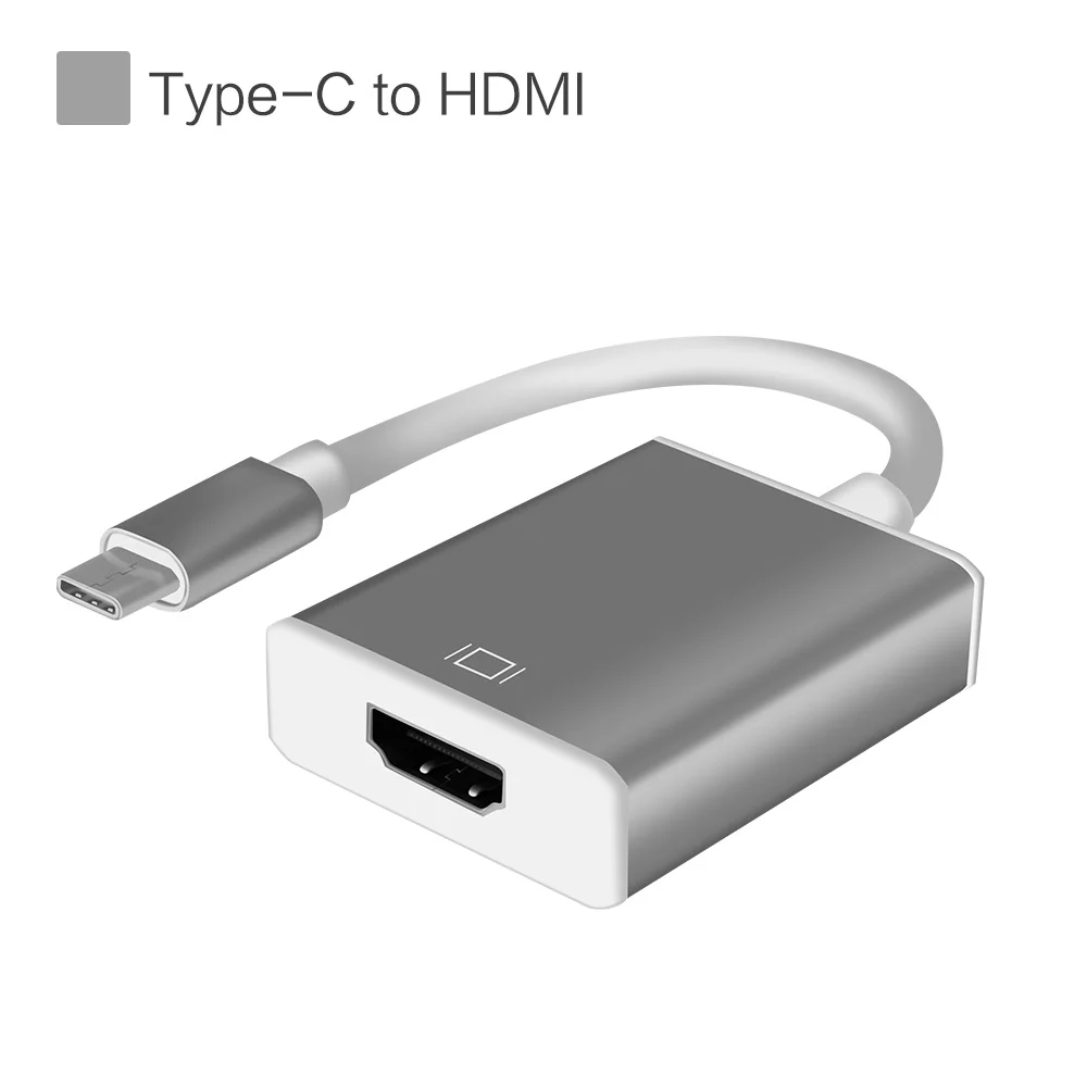 Тип C-HDMI адаптер 1080 P HD Thunderbolt 3 Тип C-HDMI type-C USB 3,0 Male-Female USB 3,1 адаптер для MacBook Pro Matebook - Цвет: Silver Type C toHDMI