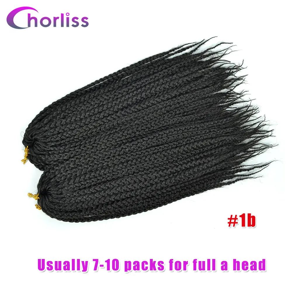 Chorliss, коробка, косички, вязанные волосы для наращивания, Омбре, канекалон, синтетические косички, объемные, вязанные крючком косички, блонд, серый, бордовый - Цвет: # 1B