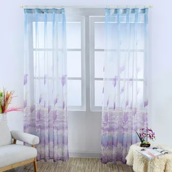 

Trendy Pastoral Cotton Linen Curtains Starfish Reed Printed Curtain Bedroom Living Room Tulle Voile Curtain FBE3