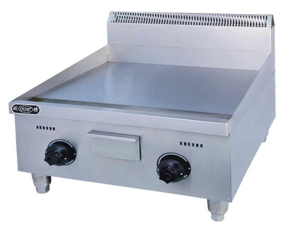 Flat gas cooking griddle panel stainless steel gas food frying catering