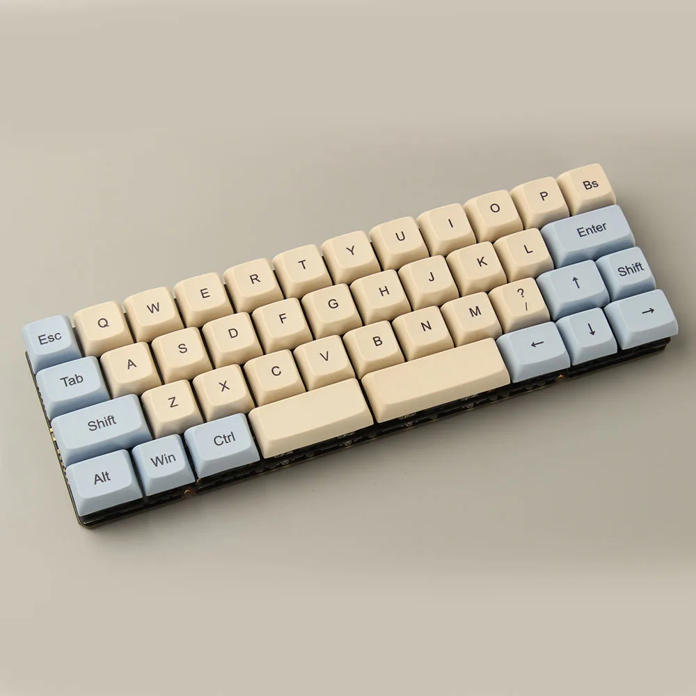 YMDK 40% заказной XDA Dye Sub Tiramisu Keycap набор ключей для YMD40 AMJ40 Мини Милая механическая клавиатура - Цвет: Blue beige