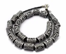 1 st Zilver Viking Runes Bedels Bevindingen voor Armbanden voor Hanger Ketting DIY voor baard of haar Echte Photoes(China)