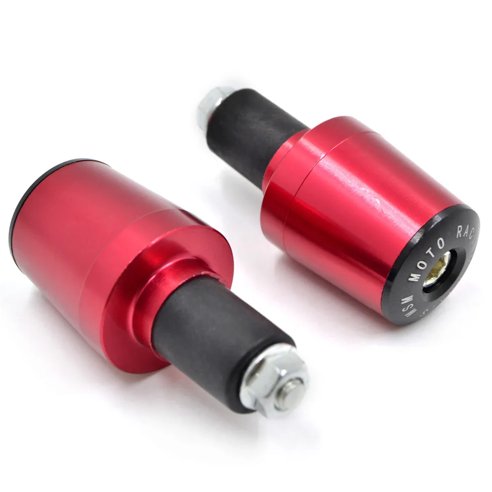 Для Kawasaki Honda Suzuki Yamaha KTM Ducati BWM CNC алюминиевый мотоцикл антивибрационный Balanc 22 мм руль ручки концы слайдер - Цвет: Red Grip End