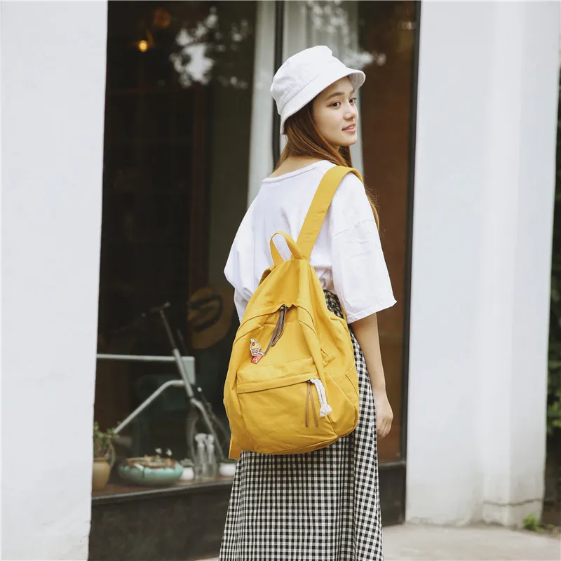 Menghuo Women Backpack for School Teenager Girls Vintage Stylish School Bag Ladies Cotton Fabric Backpack Female Bookbag Mochila (30)