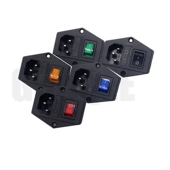 

10A AC 250V 3 Terminal Power Socket with 10A Fuse Holder Rocker Switch NEW AC Power Cord Inlet Plug Socket