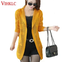Женский свитер, кардиган средней длины, модный весенне-осенний Стильный вязаный кардиган с длинным рукавом, женские свитера,, H274