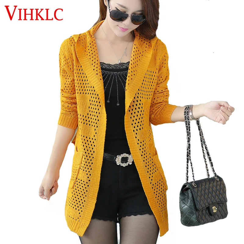 

Women Sweater Mid Long Cardigan Fashion Spring Autumn Style Long Sleeve Knitted Cardigan Female Sweaters Free Shipping H274