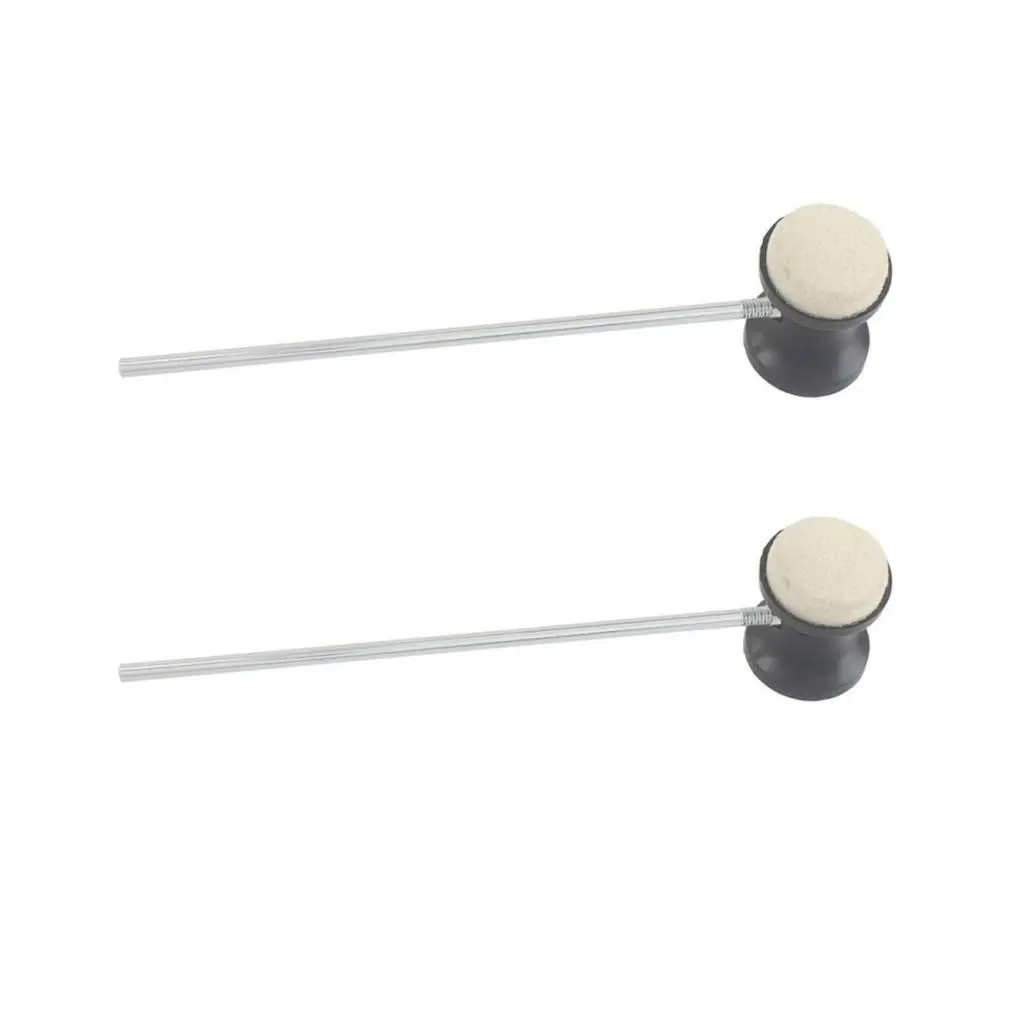 2 Pieces Stainless Steel Drum Pedal Beater Mallet with Adjustable Hammer Head for Jazz Drum Accessory