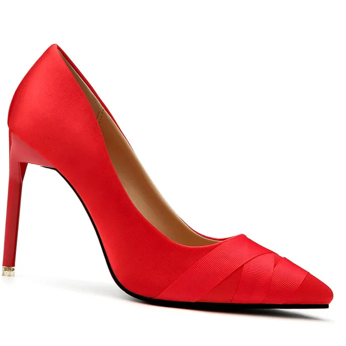 Тонкие туфли женская обувь корейская мода острым Обувь на высоком каблуке для