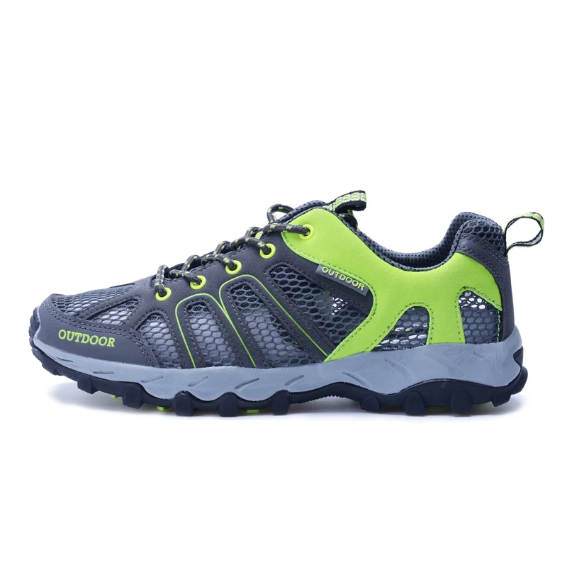 Летняя быстросохнущая водонепроницаемая обувь для треккинга; водонепроницаемая обувь для мужчин; походная обувь; дышащие сетчатые уличные мужские кроссовки; Мужская Спортивная обувь - Цвет: Green