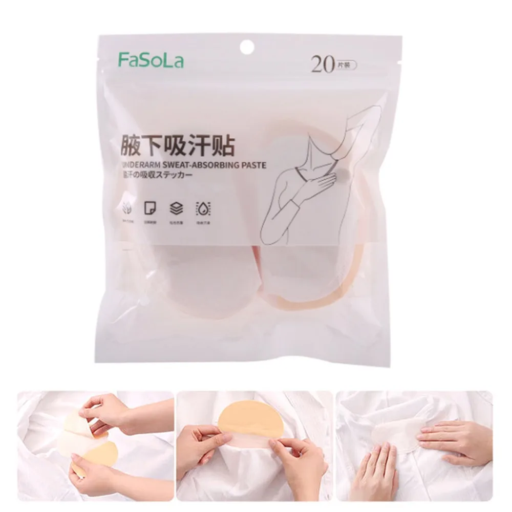 20 Pcs Underarm Sweat Pad Stickers Fight Hyperhidrosis Armpit Sweat Absorb Guard 11.3cmx12.3cm