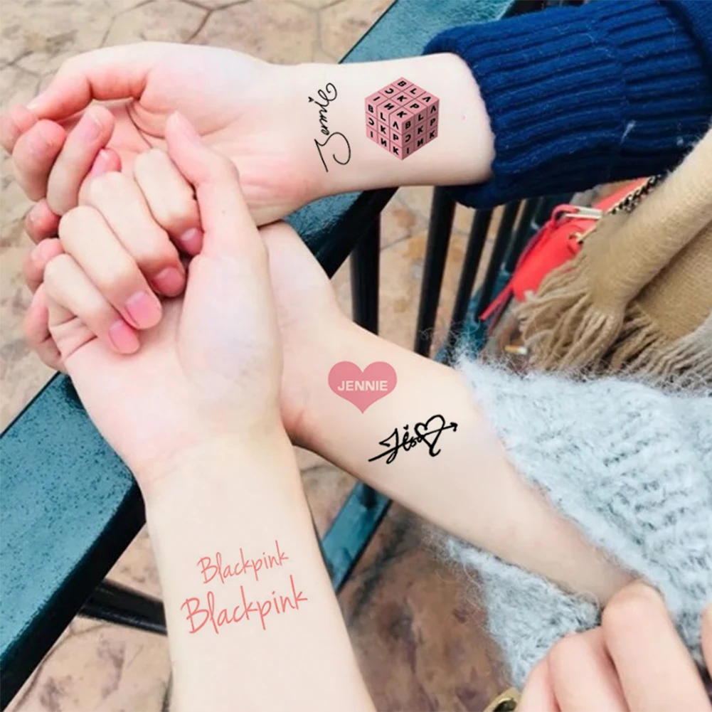 5 шт./компл./комплект, черно-розовые декоративные наклейки с изображением Лизы Дженни
