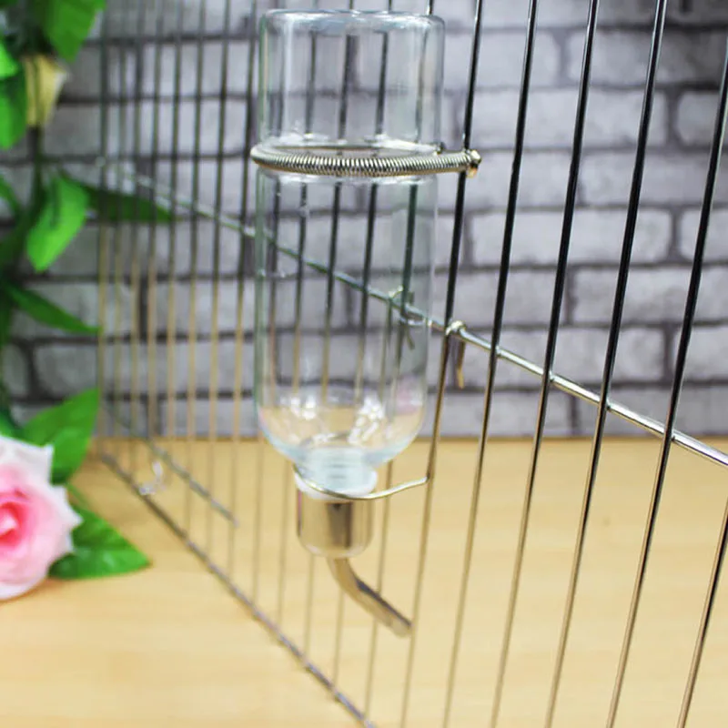 

New Arrival 180ML Pet Rabbit Hamster Automatic Drinking Water Stainless Steel Straws Waterer Feeder Bottle for Small Cat Dog YX#