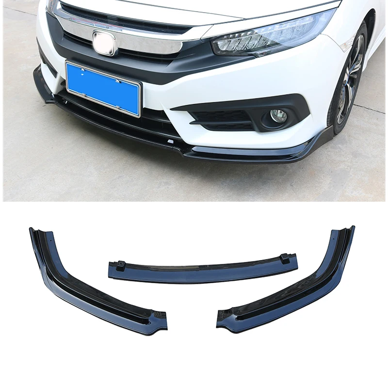 

Front Bumper Cover Lip Spoiler Trim Moulding Protector For Honda Civic 2016 2017 2018 Auto Car Plastic Decoration Accessories