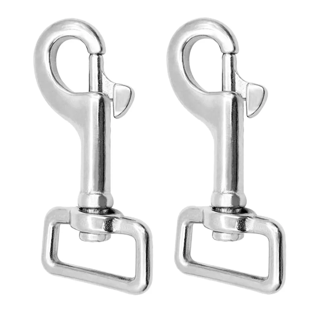   2Pcs Heavy Duty Square Eye Brass Snap Hook Pet Buckle Trigger Clip Swivel Clasp for use with Dog Lead & Horse Rug Leg Straps	