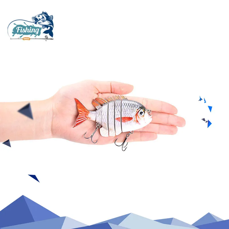 

1 PC Fishing Lure 10cm 35.8g 6 Segment 3 color Lifelike Fishing Hard Lure Crankbait 2 Hooks Fishing Baits for ocean fishing lure