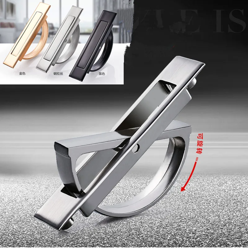 

Furniture hidden Recessed Flush Pull Cover floor cabinet brush Tatami Door KnobS bright chrome dark Gold need slotted Handles