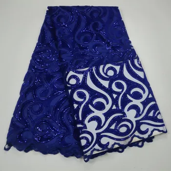 

French Velvet Lace Fabric With Sequins Mesh Tulle High Quality Nigerian French Mix Velvet Lace Fabrics For Wedding 5Yard/lot 30