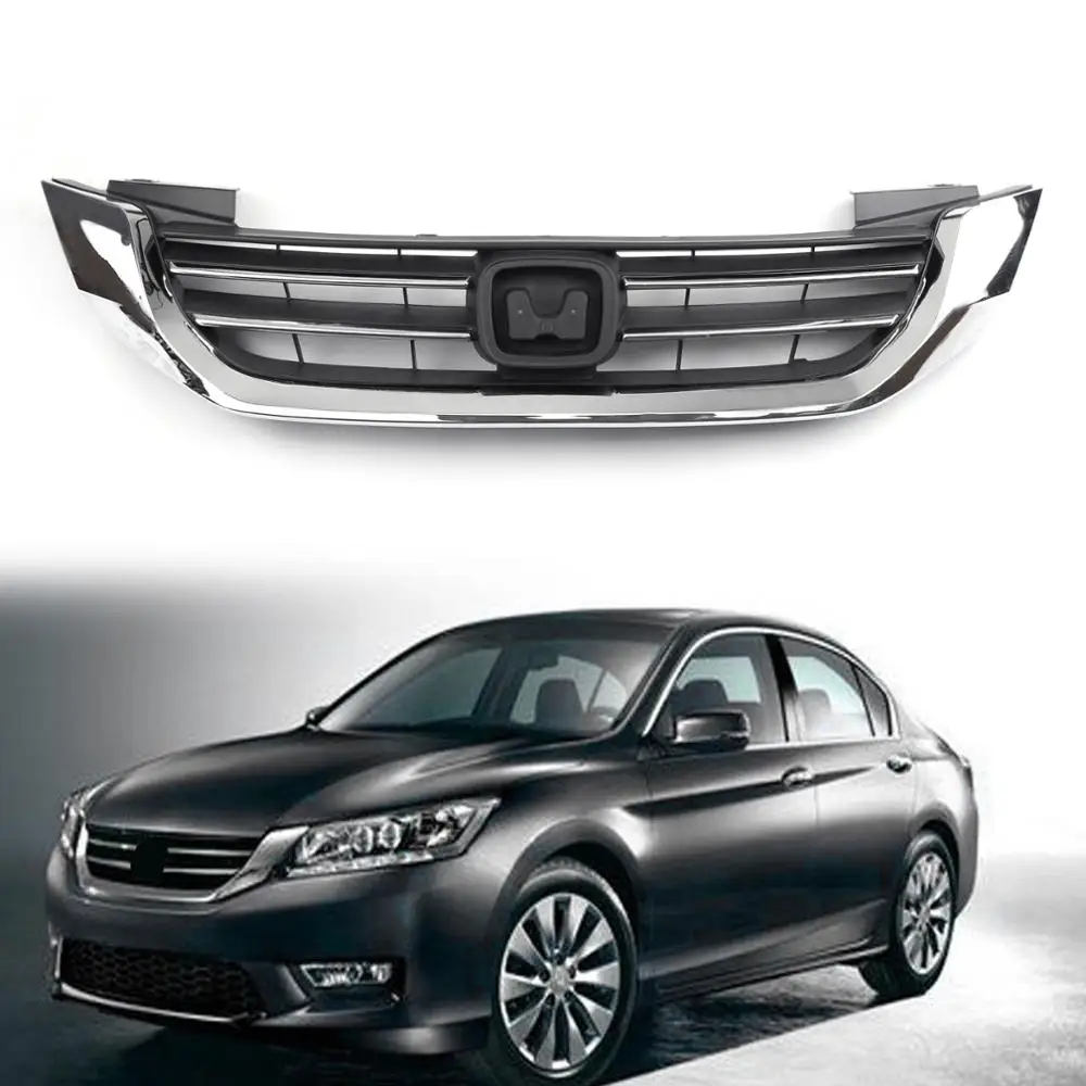 

Areyourshop New Front Bumper Radiator Upper Chrome Grill For Honda Accord 2013 2014 2015 Front Bumper Grille Car Styling Parts