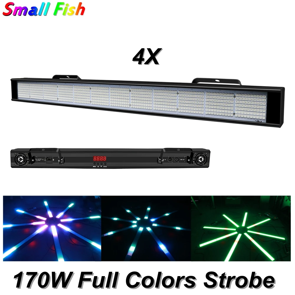 4 шт./лот 170 Вт Дискотека стробоскопы LED RGB Strobo Dmx512 Podium Verlichting эффект звуковая