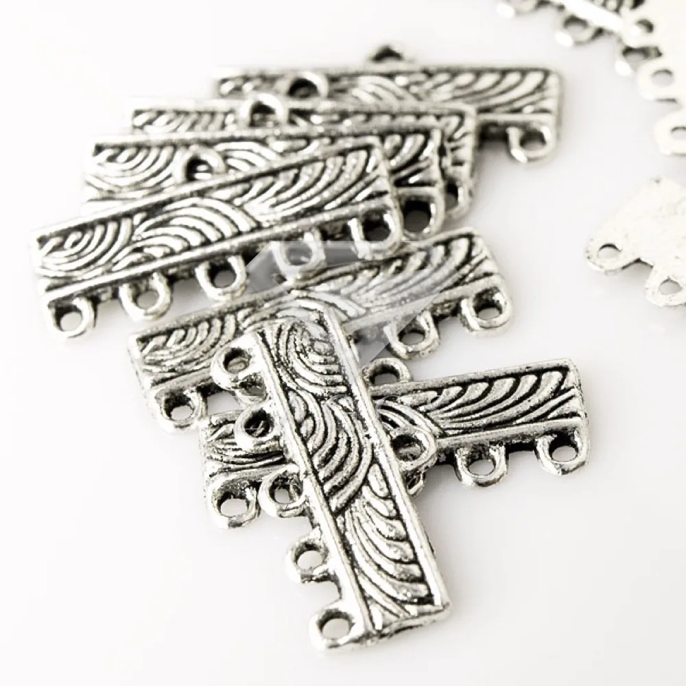 

60Pcs Antique Silver Tibetan Silver Tone 22x10.5x1.5mm Rectangle Links Zinc Alloy Jewellry Making Findings Wholesale TS0009