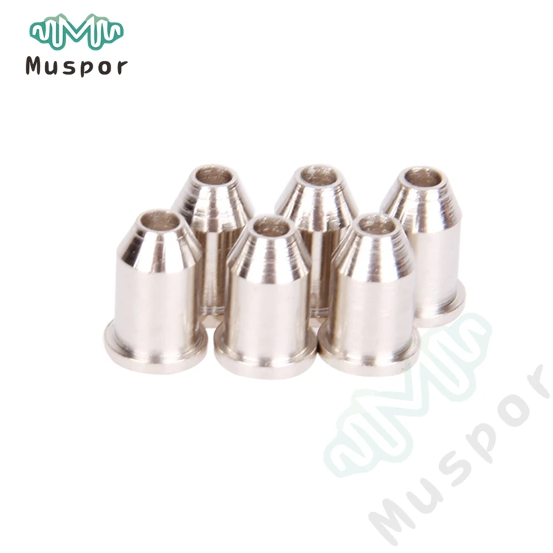 

6PCS Chrome Electric Guitar String Caps Through Body Ferrule 1/4" String Ferrules Bushing