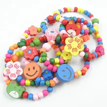 100 шт деревянные детские браслеты детский подарок для вечеринки игрушечный браслет для девочек ювелирные изделия