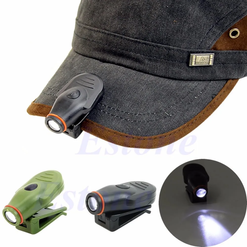 

New Mini Clip On Head Cap Hat Light Head Lamp For Fishing Camping Hunting Outdoor Free Shipping