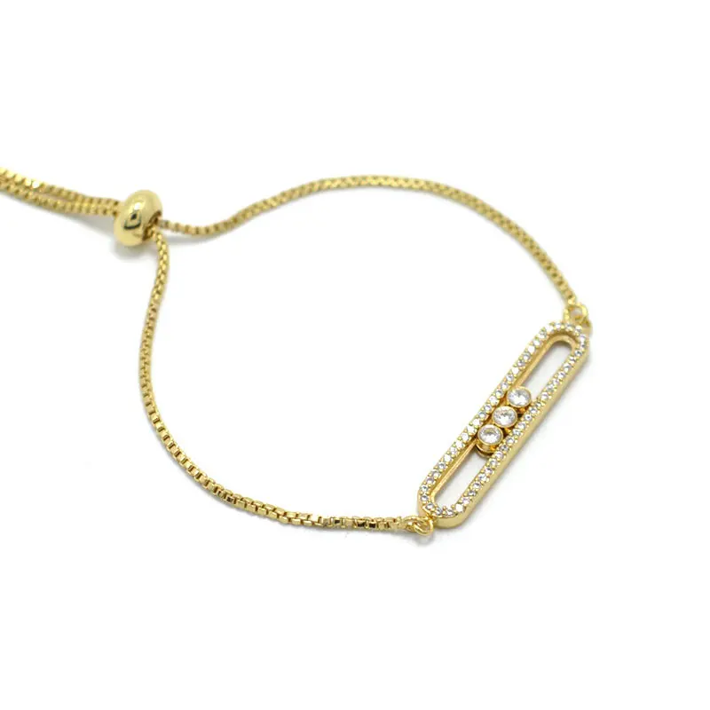 

Crystal Adjustable Bracelet for Women Rose Gold Color Cubic Zirconia Eye CZ Bracelets & Bangles Chain Jewelry Gift