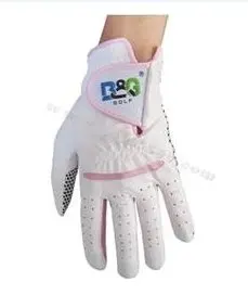 Горячая Распродажа B& G белые женские перчатки для гольфа из натуральной кожи - Цвет: Розовый