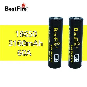 

2 pcs BESTFIRE IMR 18650 3100mah 60A Flat Top Rechargeable Lithiun Battery for E-CIG flashlight toy car notebook Li-ion batteris