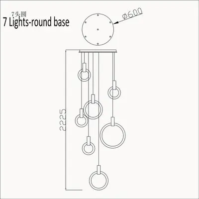7 lights-60cm round Post современный скандинавский деревянный подвесной светильник светодиодный Hanglampen для гостиной лестницы бар отеля Круглый акриловый подвесной светильник s - Цвет корпуса: 7 lights-60cm round