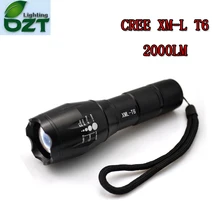 E17 CREE XM-L T6 2000Lumens cree led Torch Zoomable cree LED Flashlight Torch light For 3xAAA or 1×18650