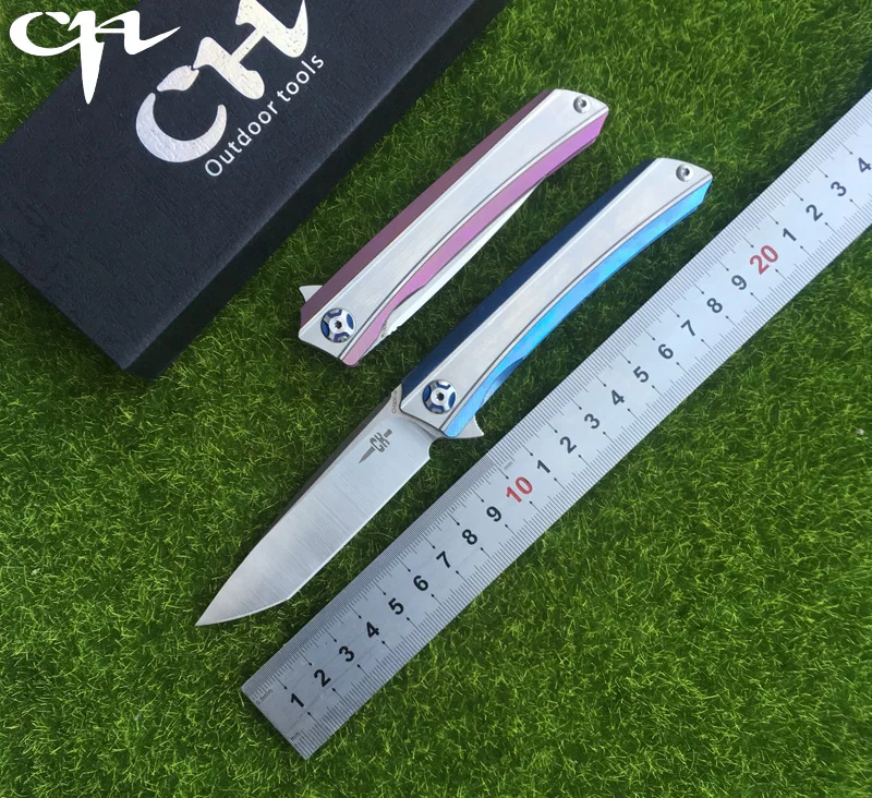 

CH3002 original design Flipper folding knife S35VN Blade ball bearings TC4 Titanium handle camping fruit pocket knives EDC tools