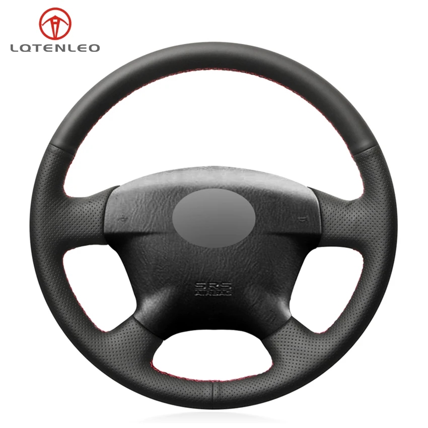 

LQTENLEO Black PU Artificial Leather Hand Sew Car Steering Wheel Cover for Honda Civic 2000 - 2005 Civic Hybrid 2003 Stream 2001