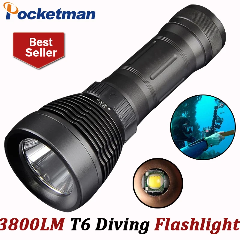Xml t6 3800 люмен Дайвинг фонарик светодиодный свет Дайвинг buceo фонарь для дайвинга, подводной вспышкой lanterna 18650 или 26650